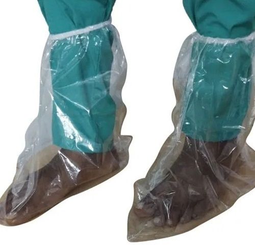 Disposable PE Shoe Cover - Knee Length, Transparent Color | Disposable Shoe Accessories for Enhanced Protection