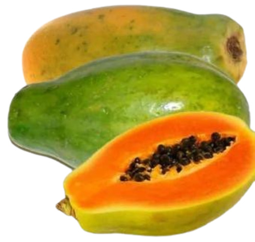 Fresh Papaya - 100% Purity, Sweet Taste, Green Color | Very Good Quality, Good for Health, Peeled, Standard Size, Oval Round Shape