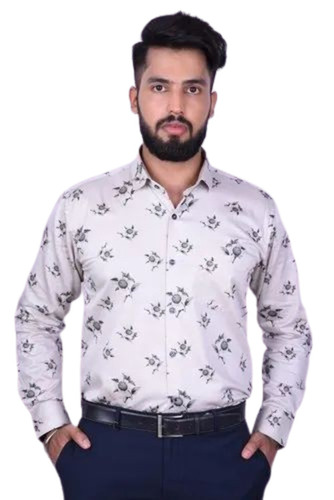 Men White Printed Shirt