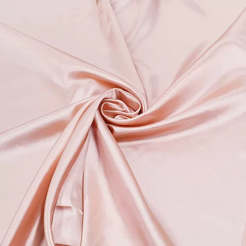 Peach Solid Poly Satin Fabric