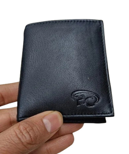 Black Leather Wallet - Plain Modern Design, Waterproof, Bi-Fold Style with Stylish Features