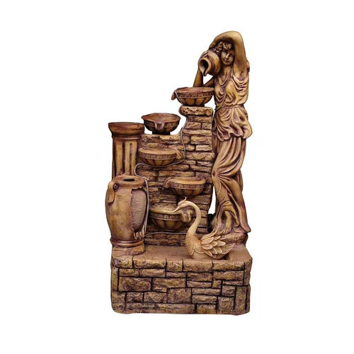 Brown Lady Pot Fiber Glass Water Fountain