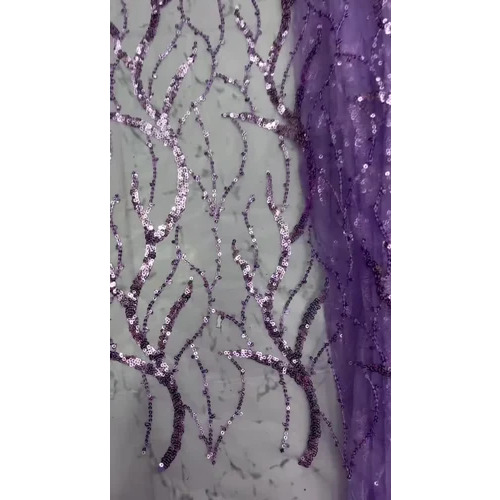 Designer Net Embroidered Fabric