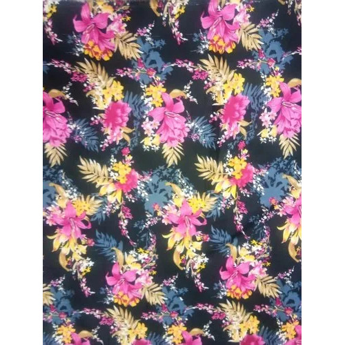 Floral Printed Poly Crepe Fabric