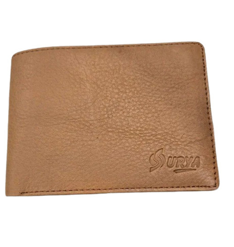 Brown Genuine Leather Wallet - Modern Design, Flap Closure, Waterproof, Plain Pattern