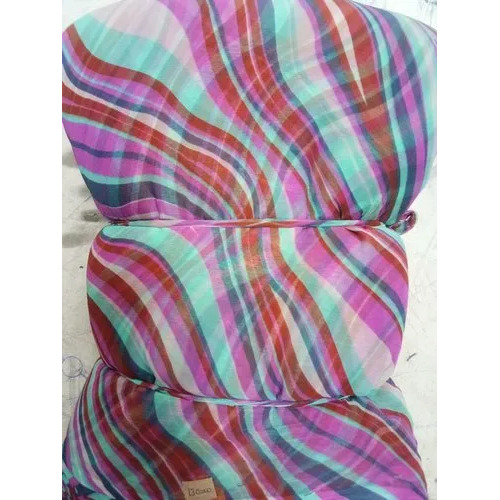 Multicolor Digital Printed Chiffon Fabric - 44 Inch Width, Chiffon Material, Knitted Technics, Printed Pattern , Ideal for Garment Applications