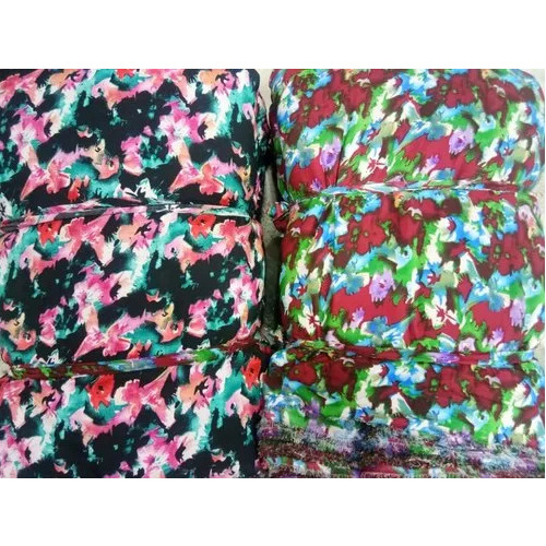 Multicolor Printed Poly Crepe Fabric