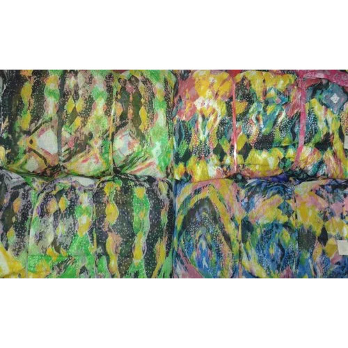 Multicolor Printed Poly Georgette Fabric - 90 cm Length, 44-45 Inch Width | Hand Washable, Autumn Recommended, Vibrant Printed Patterns