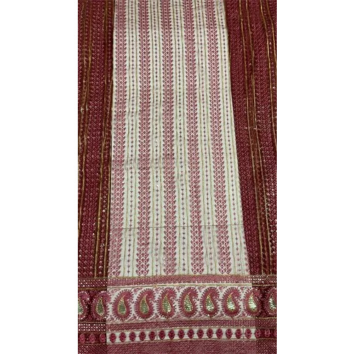 Net Embroidered Fabric - Viscose Georgette, 44-45 inches Width, Multicolor | Sheer, Lightweight, Intricate Embroidery for Elegant Evening Wear
