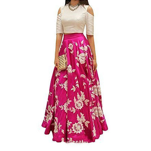 Banglory Silk Lehenga Choli - Color: Pink