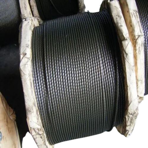 High Carbon Steel Wire Rope - 10-20 mm Diameter, 500 mm Length/Reel, Silver Color | Premium Grade, Optimum Quality, 6x19 Size, Packaged in Wooden Drums