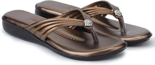 Ladies Fancy Slipper - Color: Brown