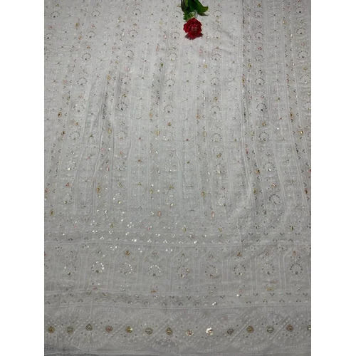 Lucknowi Embroidery Georgette Fabric