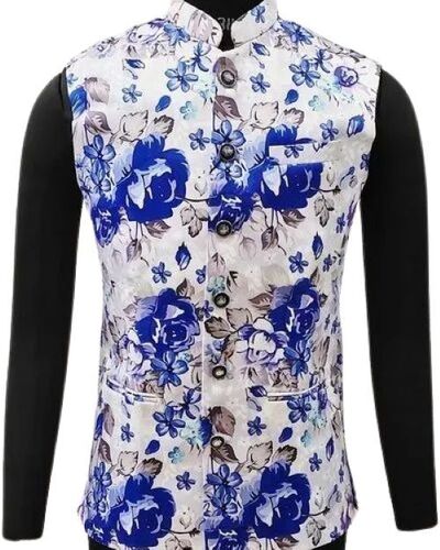 Men Printed Nehru Jacket By Chetan Clothing Co