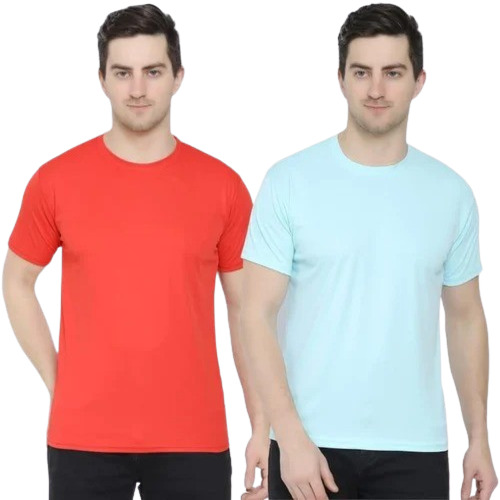 Men's Polyester Casual T-shirt - Regular Fit, O-neck Design, Multicolor With Short Sleeves, Available In L, M, S, Xl Sizes