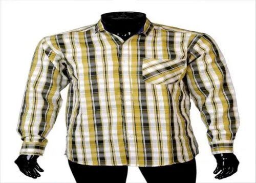 Yellow Cotton Check Shirts