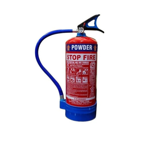 Dry Powder Fire Extinguisher - 6 Kg 60 Bar Pressure 6 m Discharge Range | Industrial Hospital Mall Usage Red Color Fire Safety