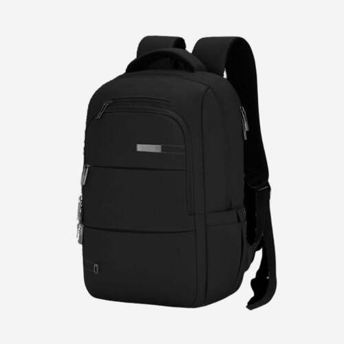 Black Backpack - Plain Design Durable All Types Material | Long Lasting SVA Closure Asc Lining Versatile Use