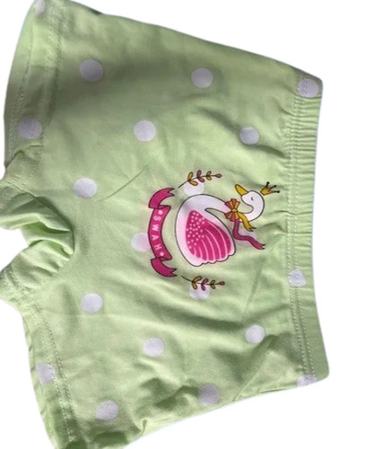Children Printed Underwear - Hosiery Material, Boxer Briefs Style, Green Color | Unisex Daily Wear, Machine Washable, Soft and Comfortable