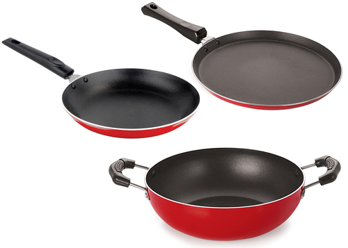 Non Stick Cookware - Aluminum Alloy, Non Stick Exterior & Interior Coating | 1-Year Warranty, Durable Design for Kitchen Excellence