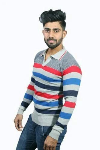 Knitted Full Sleeve Polo T Shirt