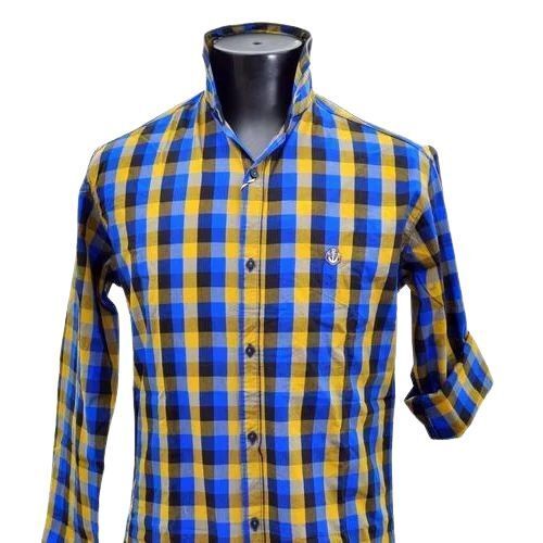 Mens Button Check Shirt