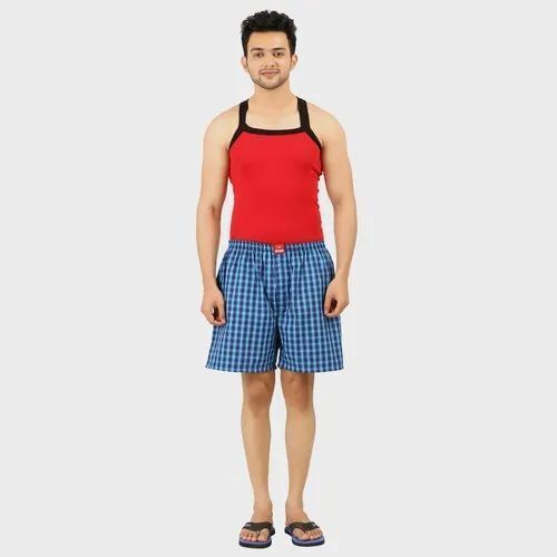 Mens Thigh Length Check Boxer