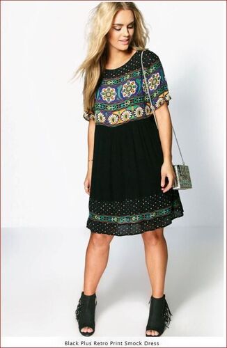 Retro Print Smock Dress - Canvas Material, Sizes XS to XXXL, Colorful Patterns | Breathable, No Fade, Washable, Loose Fit, Flowy A-line Silhouette
