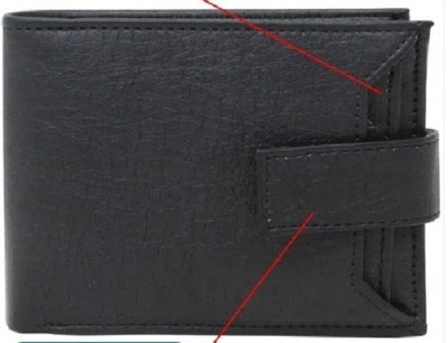 Black Artificial Leather Wallet