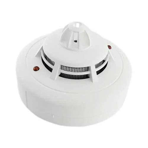 Photoelectric Smoke Detector - PVC Material, IP-42 Rating, -10°C to 50°C Operating Temperature, 5 Sec Startup Time, Alarm Relay Outputs, Mute Buzzer Control | Ideal for Industrial, Hospital, and Mall Fire Safety Applications