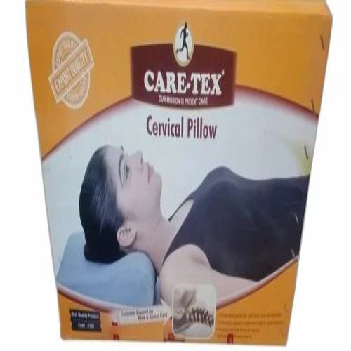 Cervical Pillow - Cotton Material, Standard Size, Gray Color | Breathable, Reusable, Skin-Friendly, Portable Support for Neck