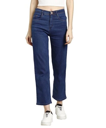 Ladies Denim Jeans - Denim Waist Size 24-40 Blue Color | Lightweight Breathable Washable Slim Fit Straight Style
