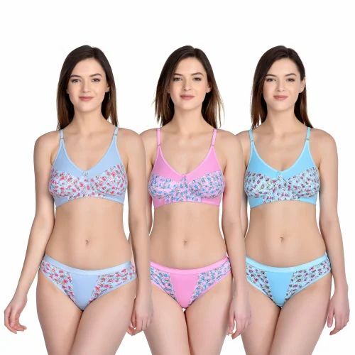 Women Undergarments - Cotton, Customized Size, All Color Options | Light Weight, Breathable, 100% Pure, Padded Bra and Hipster Panty Set