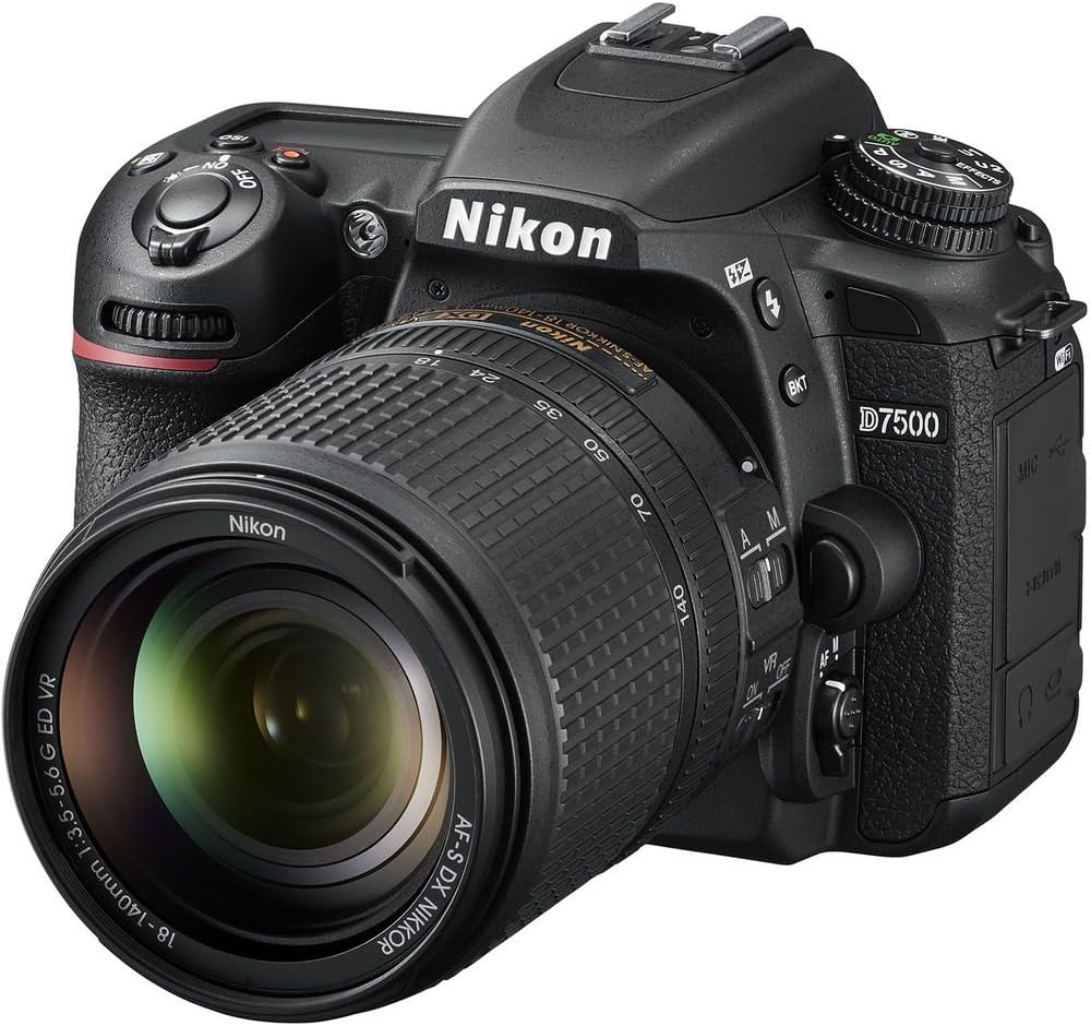 Nikon D7500 20.9MP DSLR Camera with AF-S DX NIKKOR 18-140mm f/3.5-5.6G ED VR Lens, Black