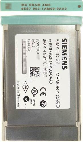 6ES7 952-1AM00-0AA0 SIEMENS PLC SIMATIC RAM Memory Card