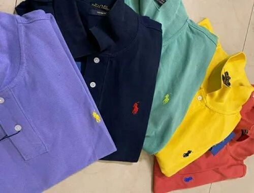 Premium Quality Mens Collar T Shirts - Plain XS, S, XL | Wrinkle-Resistant, Long Sleeves, Professional Look