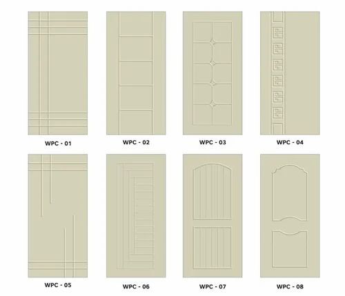 Wpc Door - Fine Finished, Modern Design, Customized Size, Brown Color | Stylish Look, Accordion Swing Style, Solid Wood Frame, Polished Surface