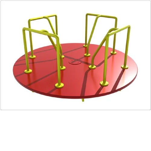 Round FRP Merry-Go-Round for Ages 4-15 - Outdoor Fun, 4 Seats for Group Play