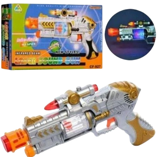 Kids Shoot Gun Toy - ABS, 50 X 15 X 5 cm | Multicolor, Laser Sound Machine, Battery Operated, Suitable for Ages 5 and Up
