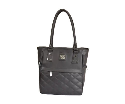 Ladies Leather Handbag - Color: Grey