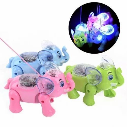 Light And Glowing Animal Toys - FRP Material, Customizable Size, Multicolor Elephant Shape, Polished Finish | Cartoon Style, Ideal for Kids Aged 4-10