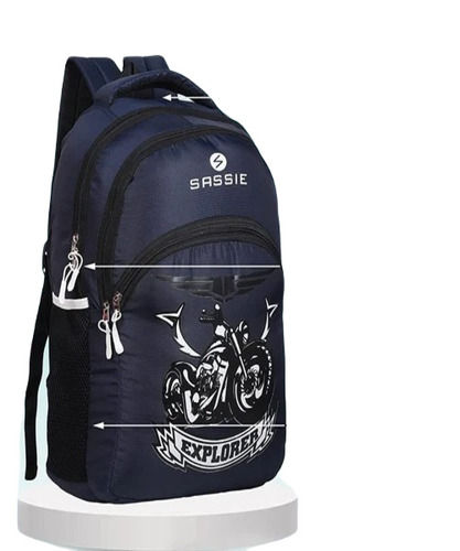 Printed Fancy College Bag - Color: Blue