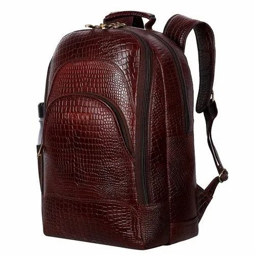 Leather School Bags - Color: Brown