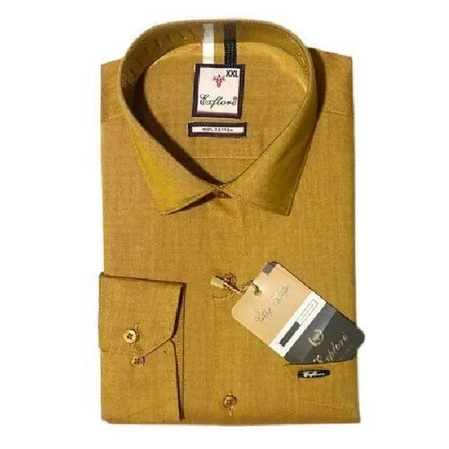 Mens Cotton Blend Slim Fit Formal Shirt - Premium Quality, Long Sleeve, Button-Down, Classic Collar, Optimal Comfort, Plain Pattern, Ideal for Summer