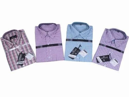 Mens Formal Check Shirt - Premium Slim Fit Cotton Long Sleeves , Tailored Design with Anti UV, Cool Pass, No Fade Features