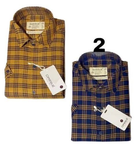 Mens Half Sleeve Cotton Check Shirts