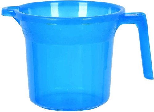 Plastic Bath Mug - Rigid Plastic, 1.5 Liter, Blue | Leak & Crack Resistant, Solid Surface, Lightweight, Portable, Washable, Reusable