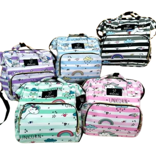 Baby Diaper Bag - Non Woven Fabric Premium Quality Multicolor Mix Print | Ideal for Baby Care For Female Caregivers Suitable for 3-12 Months