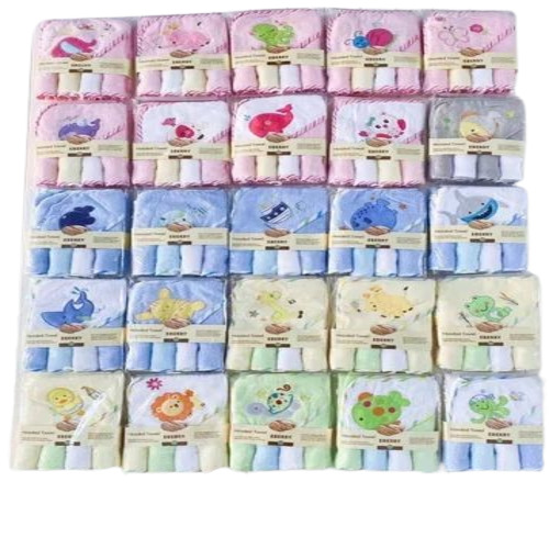 Baby Hooded Towel - Premium Quality Pink Printed Towel | Optimum Softness for Newborn Care, Machine Washable and Lightweight
