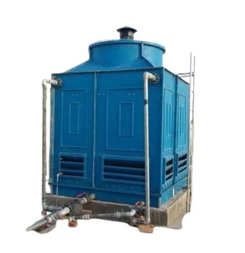 Cross Flow Cooling Tower - Fiberglass Reinforced Polyester, 21 - 50 TR Cooling Capacity, Blue Color, Industrial Application